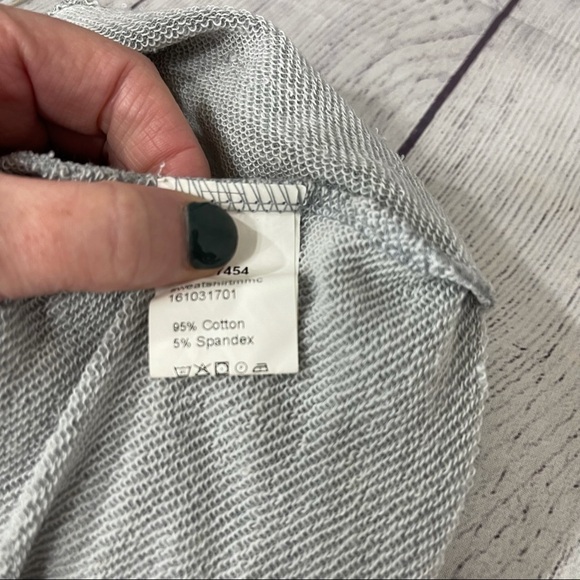 Boutique Distressed Crop Grey Sexy Sweatshirt - Picture 11 of 11